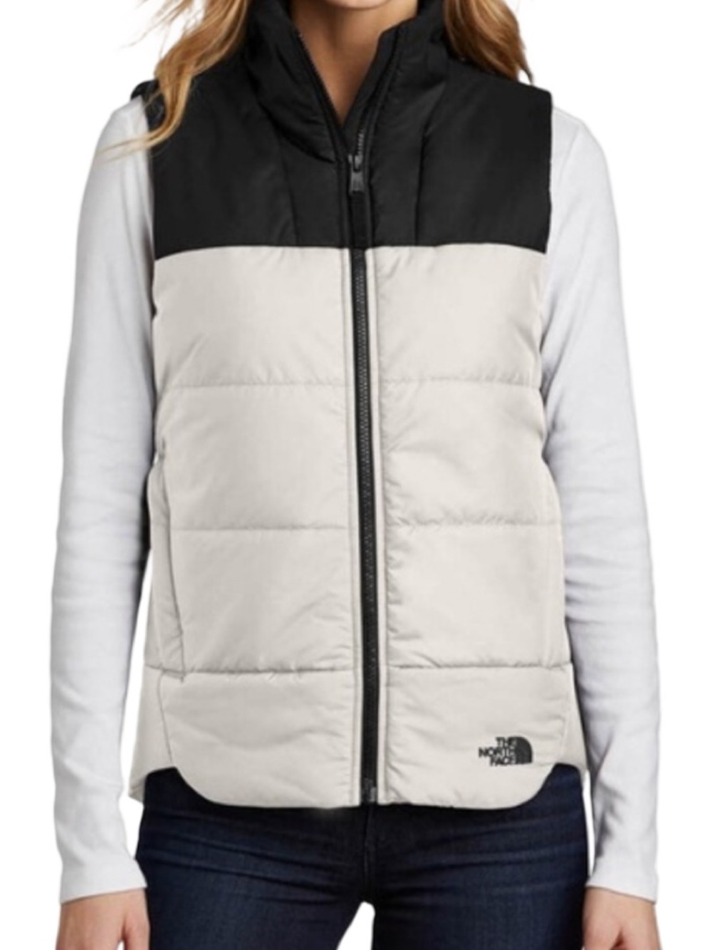The North Face Women's Two-Tone Puffer Vest - Black & Cream